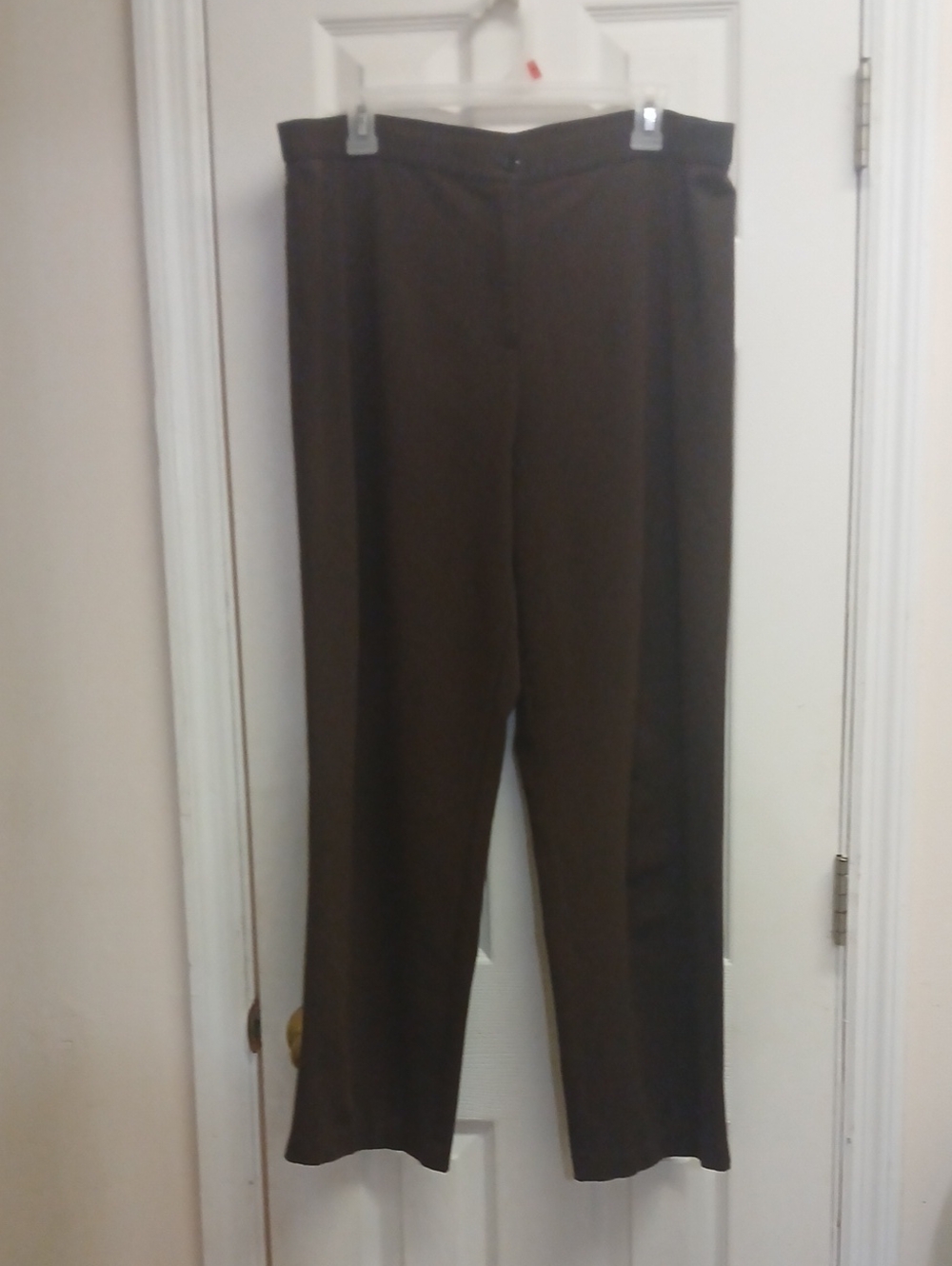 Briggs New York Brown Pull-On Dress Pants Size 16 Career Stretch Slacks - Picture 2 of 9